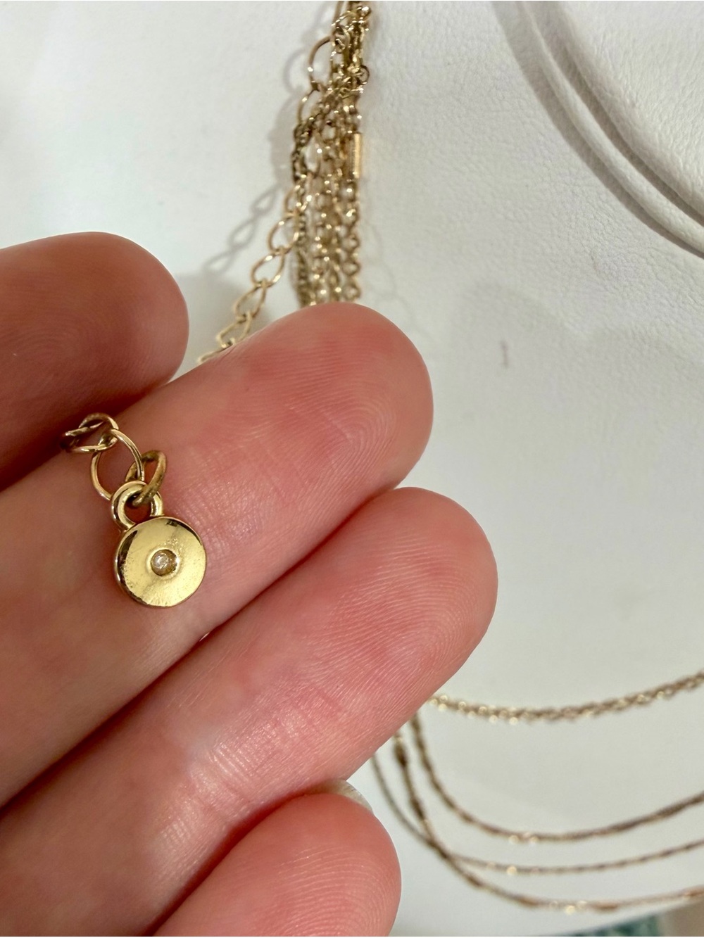 Francesca's Collections Layered Gold Tone Necklace with Pendant - Picture 4 of 4